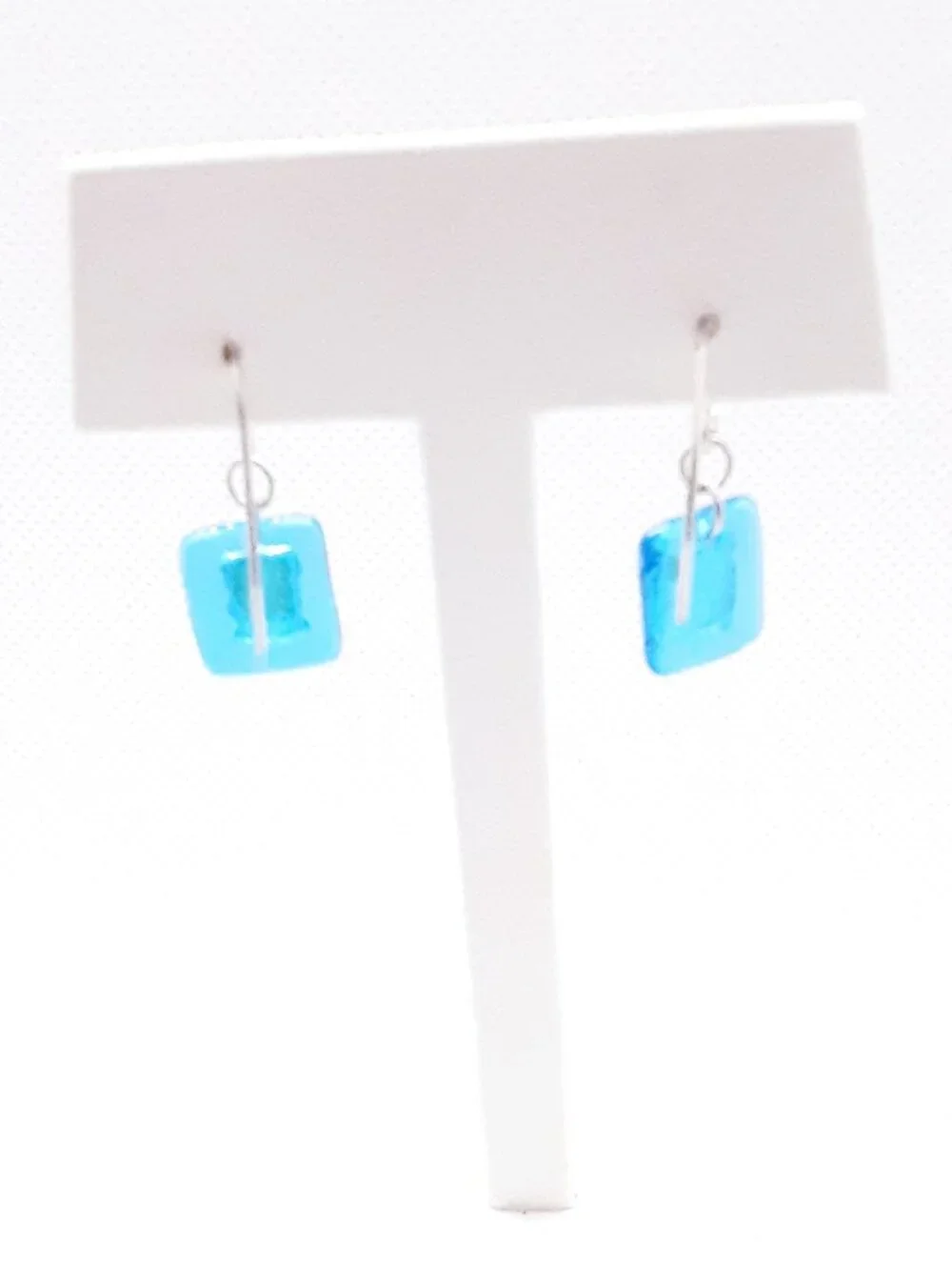 Summer Bright NEW ocean blue glass French wire earrings
